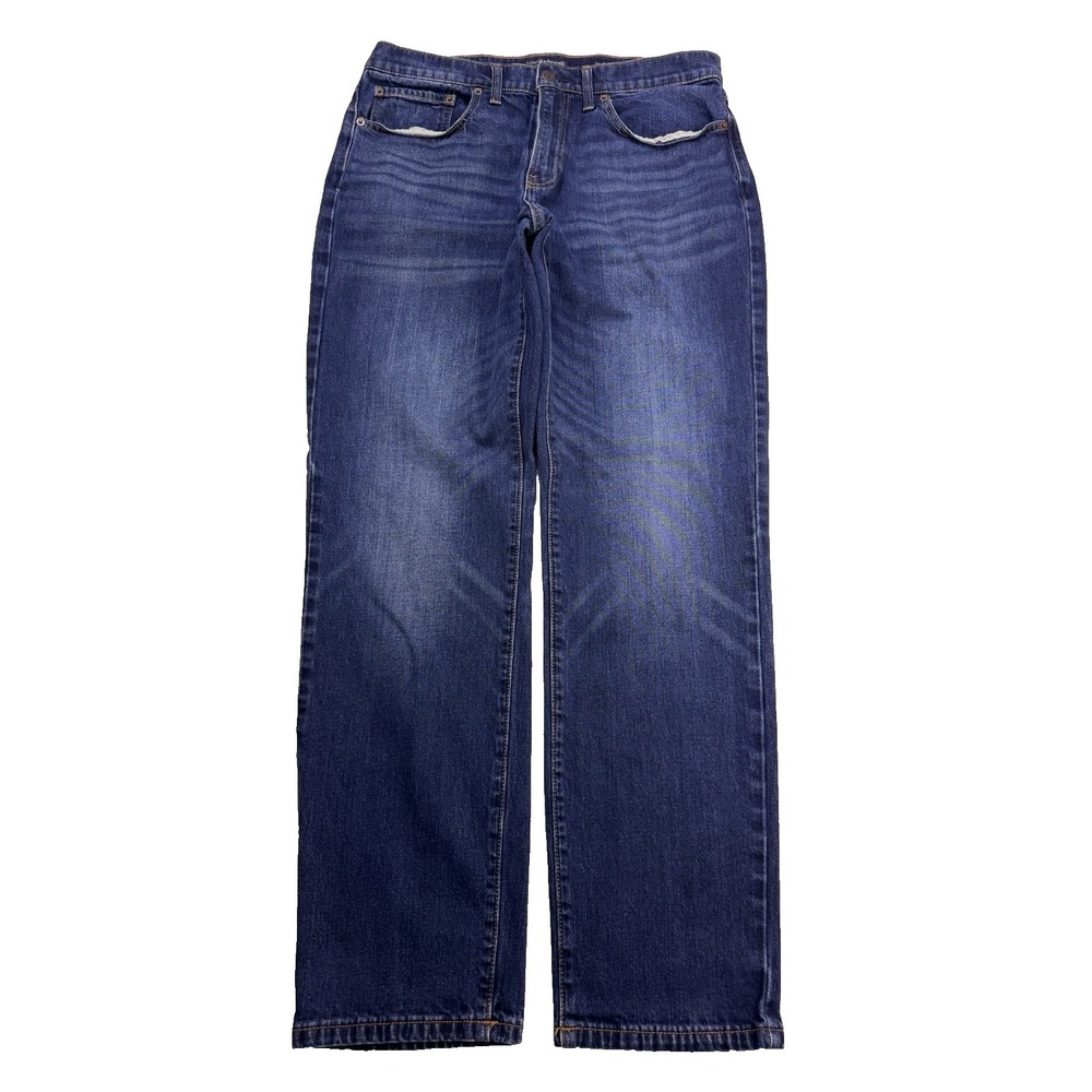 Lucky Brand Jeans Men 34x32 Blue 121 Slim Straight Whisker Distress Denim‎